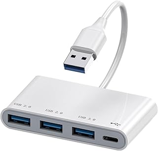 USB Dock Station, 3 in 1 Multiport Adapter Docking Stations, 3.0 USB Port Adapter Hub, 5.0 Gbps Transmission Speed Data Dongle, USB C Docking Station, USB Dock Port Plug and Play for Laptop Computer