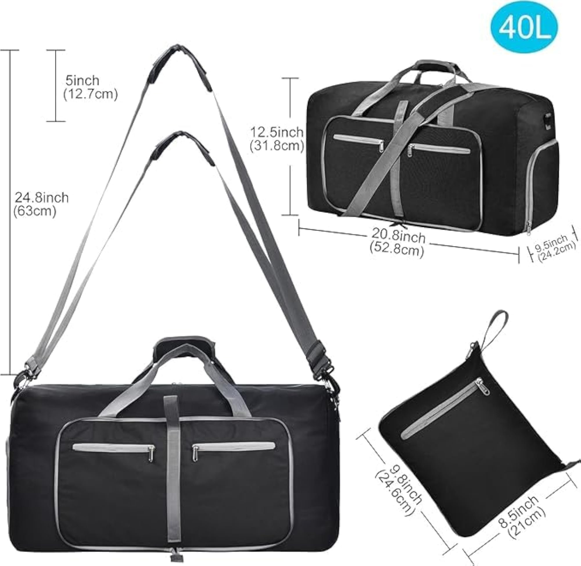 Duffel Bag with Shoes Compartment