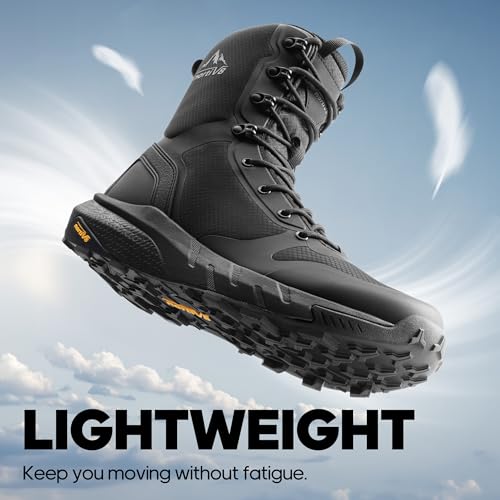 Image of NORTIV 8 Men's Military Tactical Boot Lightweight Comfortable Boots for Work All Day Side Zipper Motorcycle Combat Hiking Boots Metrostrike(8-9 Inches)