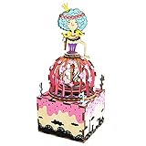 Rolife Wooden Hand Crank Music Box Machinarium -DIY Wood Craft Kit-3d Wooden Puzzle-Creative Gift for Christmas/Birthday/Valentine's Day (Princess)