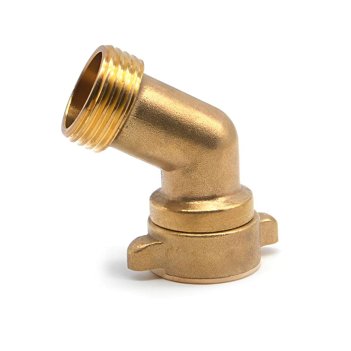 AUCELI 45 Degree Garden Hose Elbow, 3/4" NH Thread, Solid Brass Hose Elbow Connector, Eliminates Stress and Strain On RV Water Intake Hose Fittings, Garden Hose Elbow Quick Swivel Connect Adapter