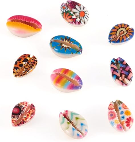 Vista 80 de Cheriswelry 50 cuentas de concha galvanizadas, conchas de cauri en espiral, conchas de mar, verano, playa, cuentas espaciadoras sueltas