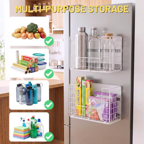 Ofiray-home Magnetic Fridge Shelf, Fruit Potato & Onion Storage Bins, Pantry Organizers, Large Container Basket for Refrigerator, Kitchen Counter, Cabinet (1, White) by Ofiray-home - Used condition - Image 3