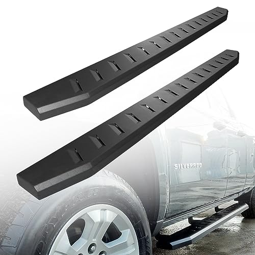 3STONZ 6" Running Boards Compatible for 2007-2018 Chevy Silverado/GMC Sierra 1500, 2007-2019 Chevy Silverado/GMC Sierra 2500HD 3500HD Crew Cab Side Step Nerf Bar, Textured Black
