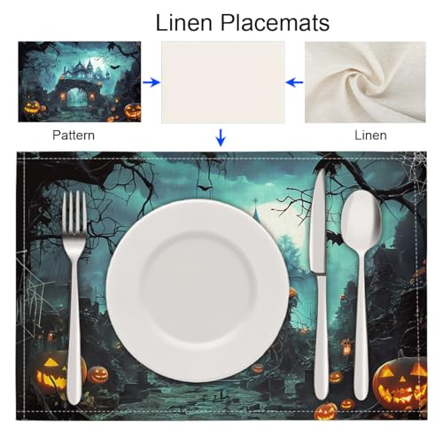 Sets de table de vacances verts style gothique pour décoration de fête et repas - 7