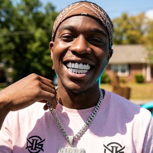 SANNIDHI Teeth Grillz Iced Out Silver Copper Set - Image 8