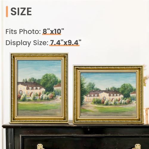 Image of upsimples Vintage 8x10 Picture Frame, Antique Gold Frames, 2 Pack