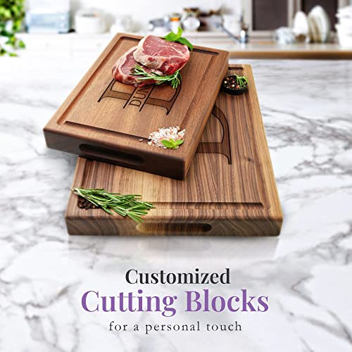 Straga - Engraved Cutting Boards For Personalized Gifts, Practical Wedding Gifts And Keepsakes, Customize Your Wood Board, Style And Design (Monogram Name Design No.201) #TOP2