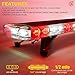 Xprite 48 Inch LED Rooftop Emergency Strobe Lights Bar w/Adjustable Mounting Brackets, Warning Flashing Lightbar for Security POV Rescue Tow Trucks Firefighter Ambulance First Responder - White Red