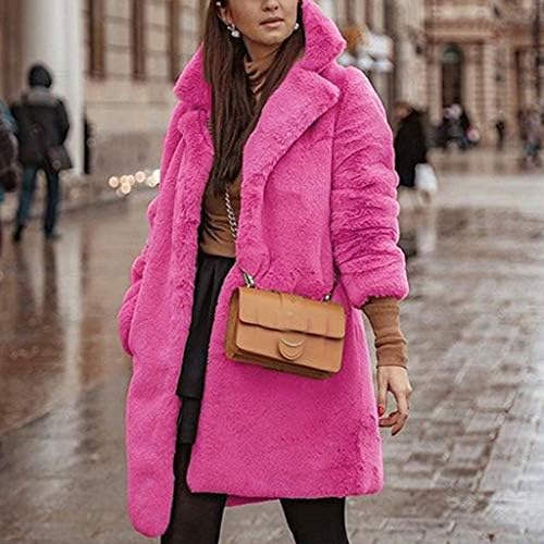 Bontjas voor dames, lange mouwen, elegante bontjas, grote maten, warme winterjas, faux bont, XXL