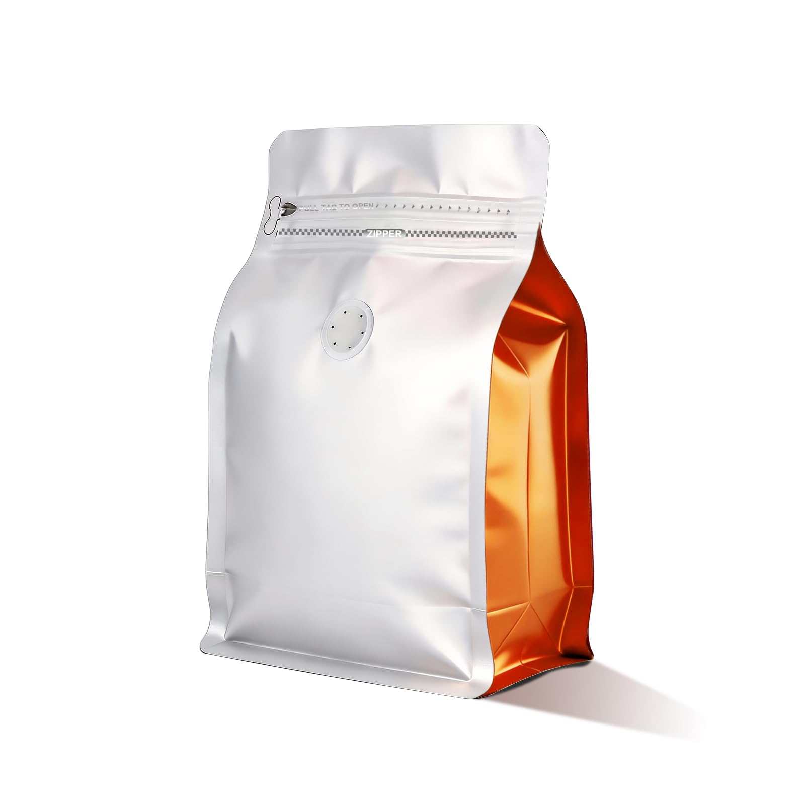 Coffee Bags with Valve(60pcs,8 oz,1/2 lb) Vented Coffee Beans Packaging Bags High Barrier Aluminumed Foil Flat Bottom Heat Sealed Side Zipper