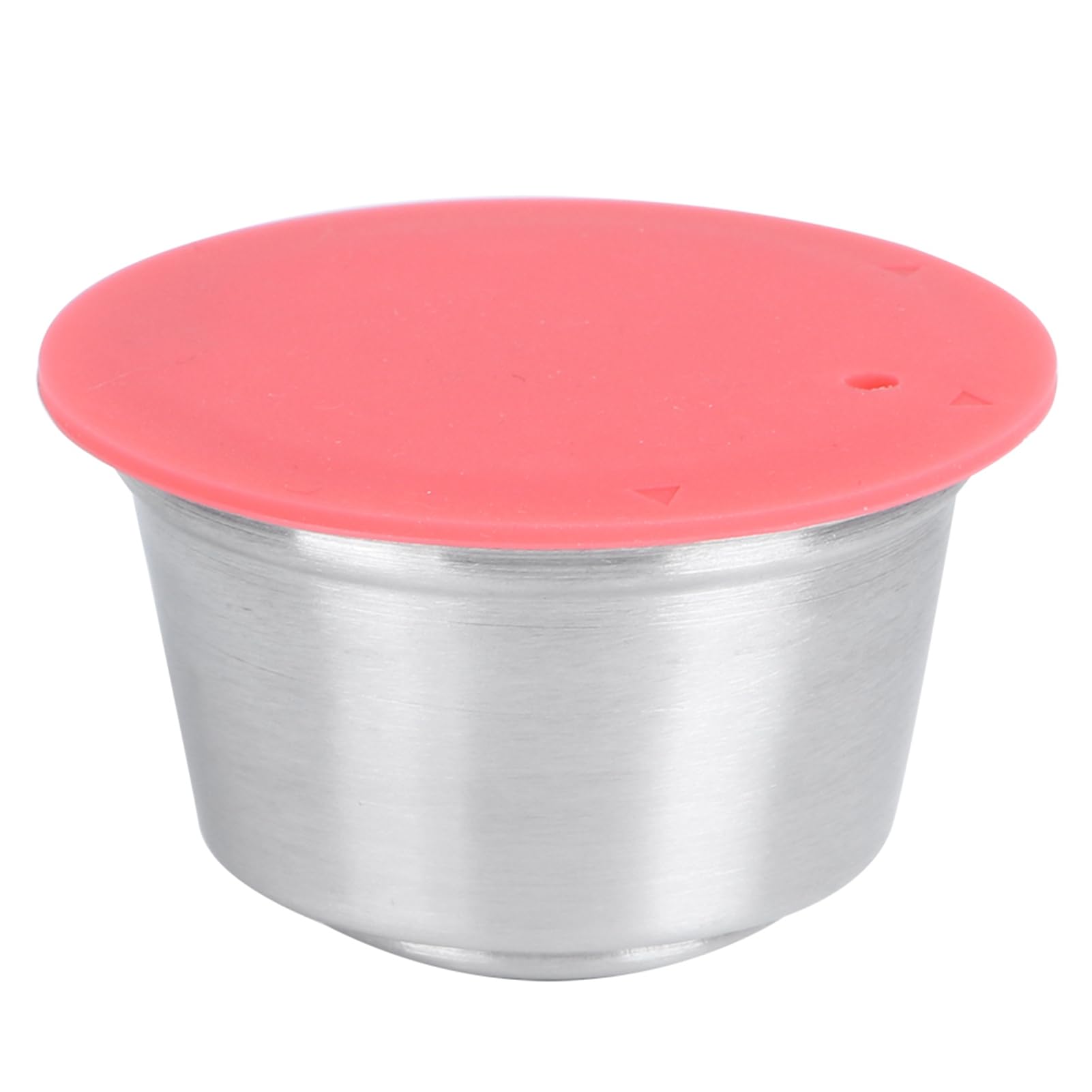 Taza de Cápsulas de café Recargables, Cápsulas de café Recargables de Acero Inoxidable, Filtro de Taza con Tapa de Silicona, Apto para Color (rojo)