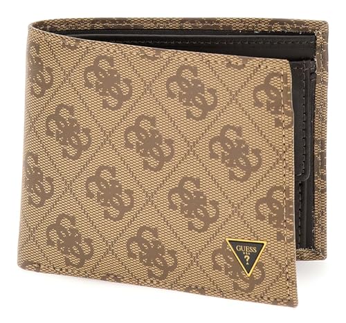 Porte-carte GUESS Milano Bifold portefeuille homme beige et marron clair