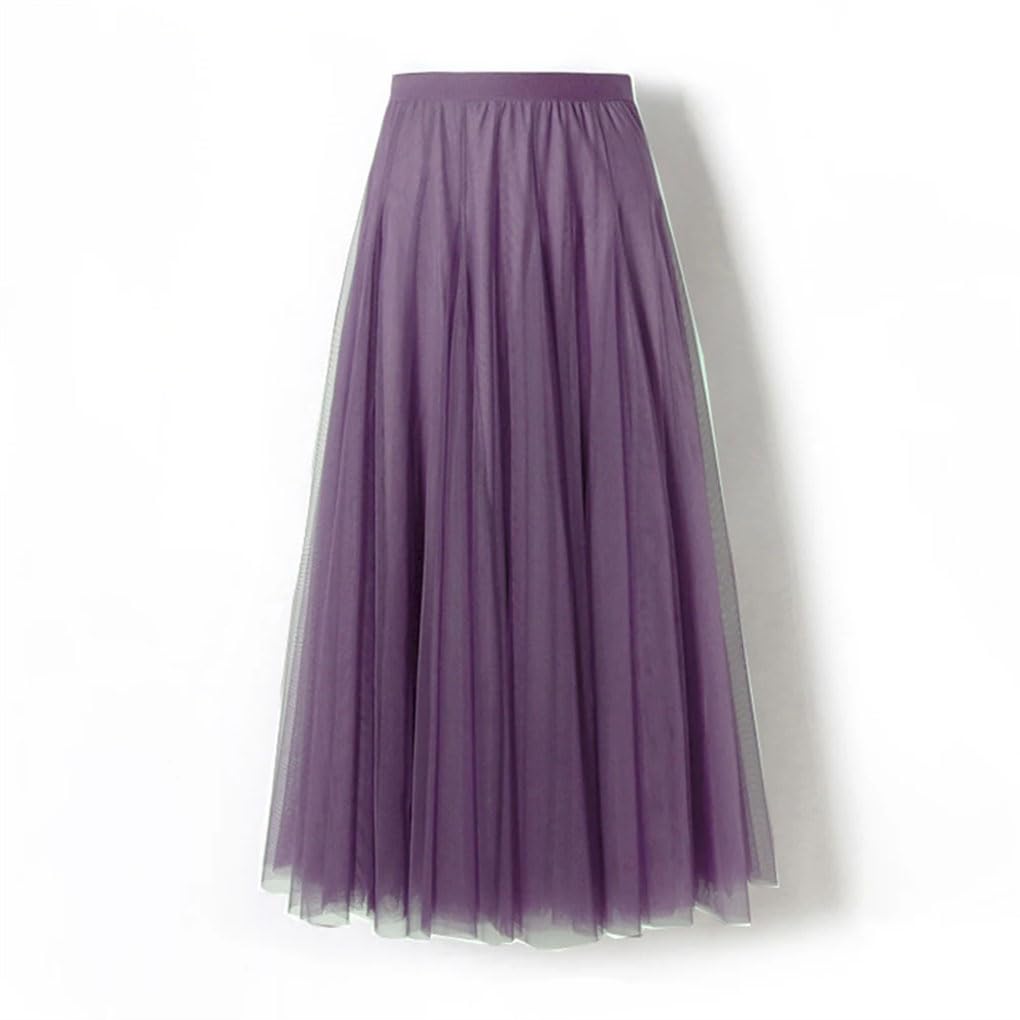 HXZASFG Maxi Langer Tüllrock Damen Hohe Taille Kleider Netzröcke Herbst Winter Elastische Damen Tutu Röcke Rote Röcke
