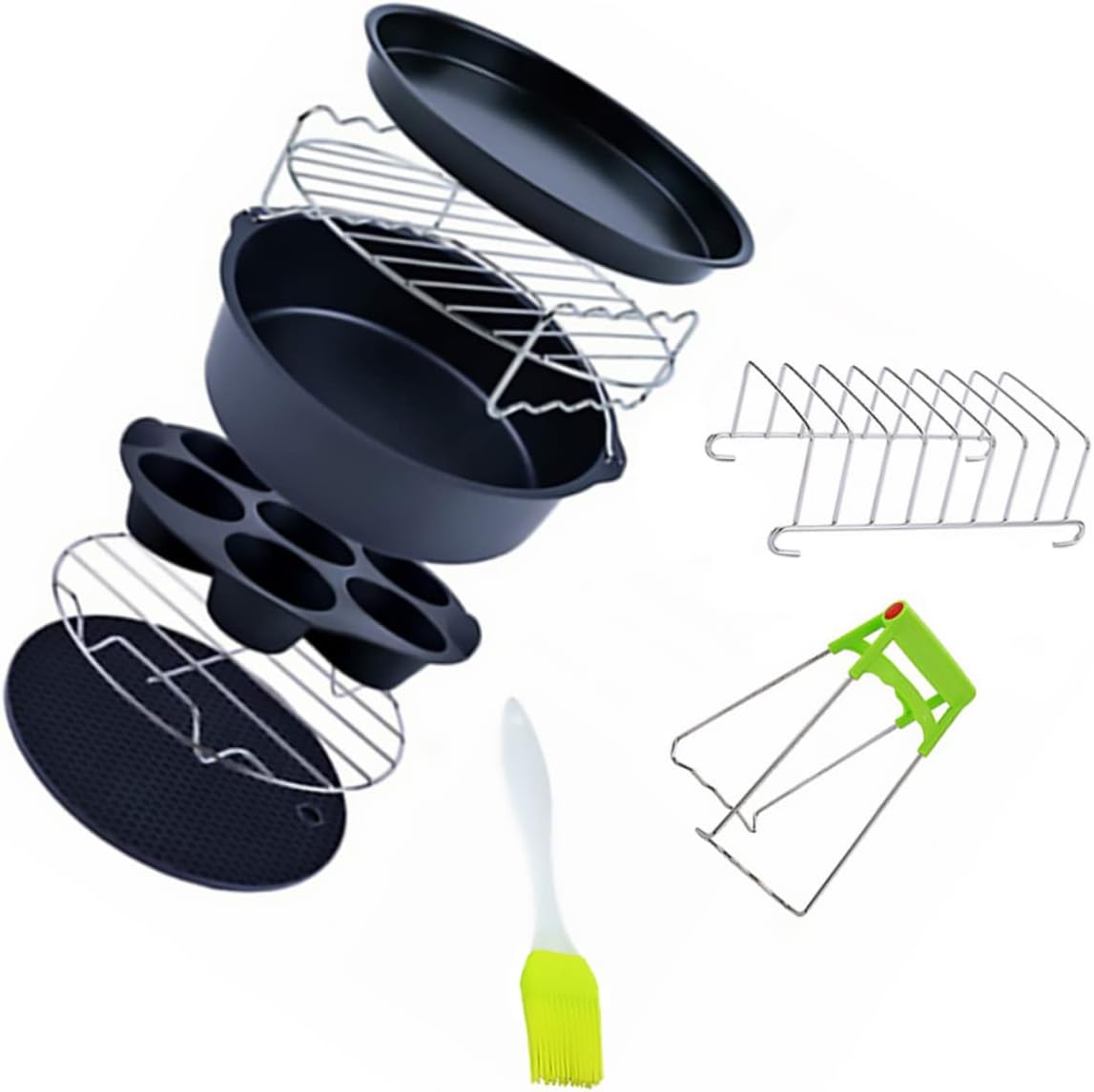 9pcs Air Fryer Accessories Set Includes Pizza Pan Cupcake Pan and Cake Compatible with Air Fryers for Baking Cooking and Roasting