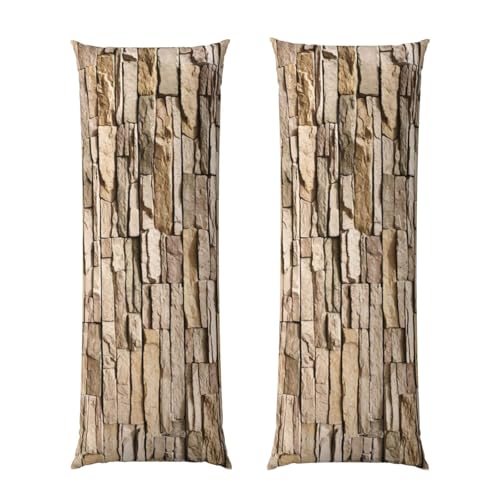 Taie d'oreiller motif mur de briques 50,8x152,4 cm Rustic Rocks
