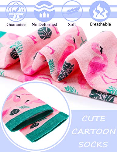 Image of Anlisim Girls Socks Cute Animal Pattern Cartoon Novelty Fashion Soft Cotton Socks 6 Pairs