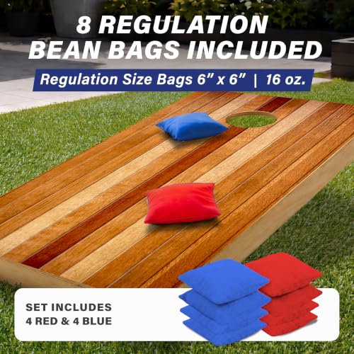 Image of GoSports 4 x 2 ft Regulation Size Wood Cornhole Boards - 10 Vintage Wood Designs (Choose Your Style)