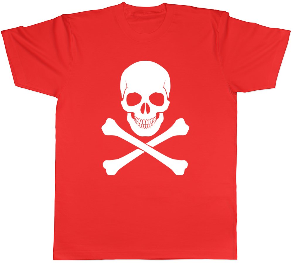 Shopagift Skull and Crossbones Gothic Unisex T-Shirt Red