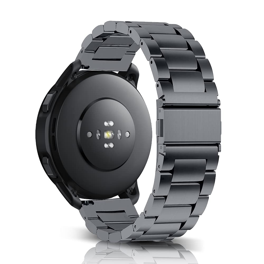 22 mm Metal Correa para Amazfit Active Max/T-Rex 3 Pro 48mm/Balance 2/Balance/Bip 6/Bip 5/5 Unity, Inoxidable Pulseras de Repuesto para Amazfit GTR 4/GTR 3/3 Pro/2e/2eSIM