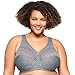 Glamorise Full Figure Plus Size MagicLift Moisture Control Bra Wirefree #1064 Gray Heather
