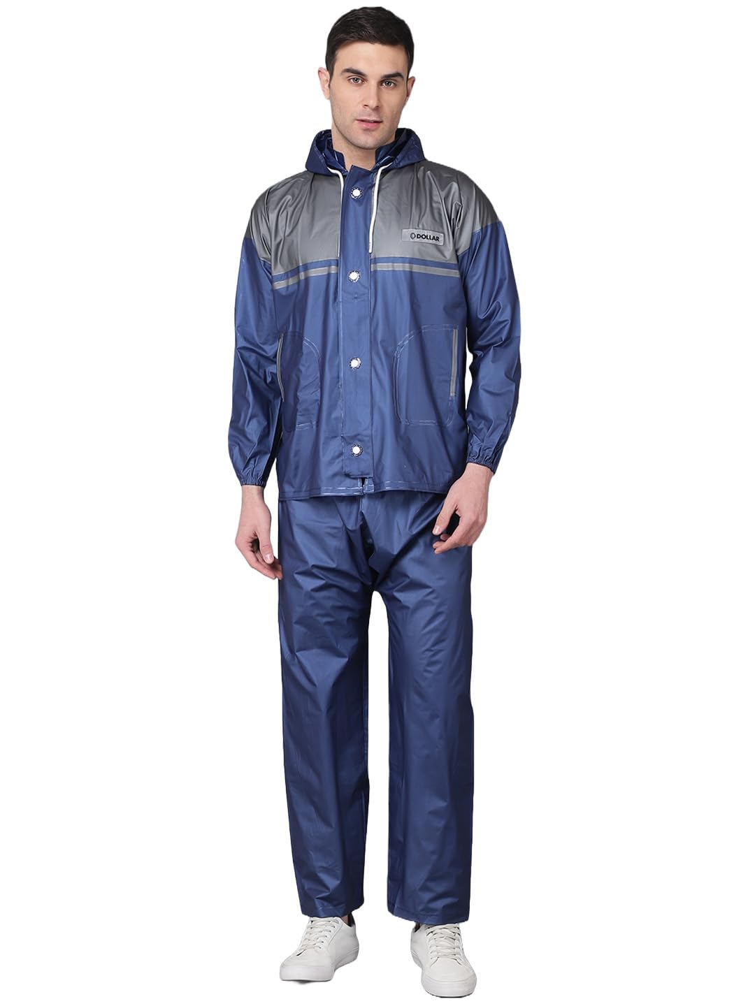 dollar Men's Waterproof PVC Raincoat Set | Zipper & Button Closure | Hood & Pocket | Full Sleeve Jacket Pant Rainwear Suit | Lightweight Leakproof Rain Protection for Outdoor, Biking, Riding-picture-10