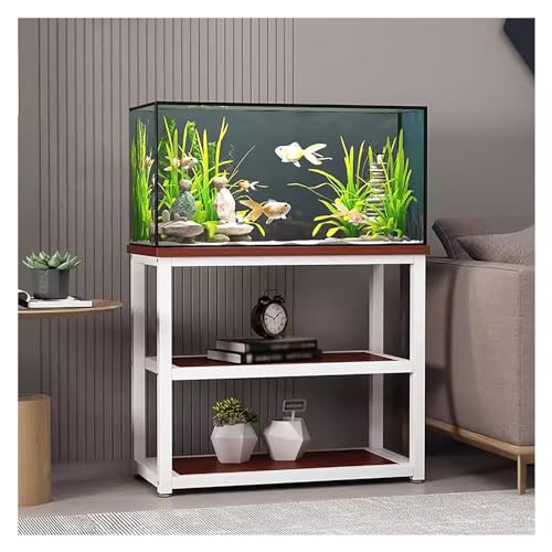 Support pour aquarium 20 gallons meuble double couche noir et blanc robuste 60 cm