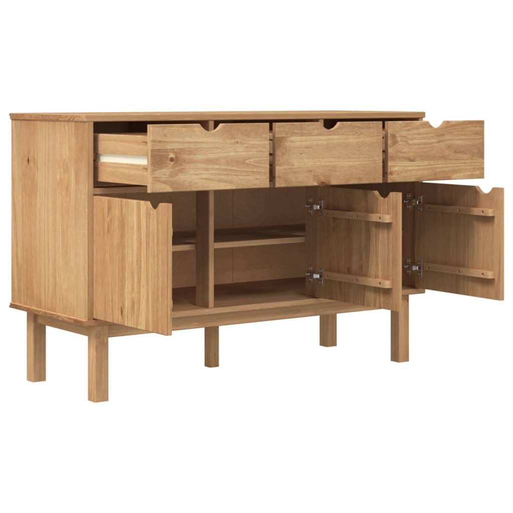 Credenza,Mobile cucina Mobiletto Multiuso per Buffet con Cassetti Per Sala da Pranzo Salotto Corridoio Cucina 114x43x73,5 cm in Legno Massello di Pino