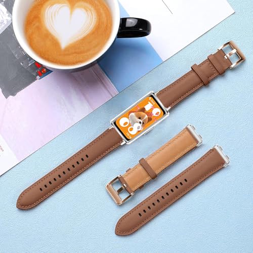 Issinlky Pasek skórzany do Huawei Band 11/11 Pro, pasek biznesowy do Huawei Band 11/11 Pro dla panów i pań