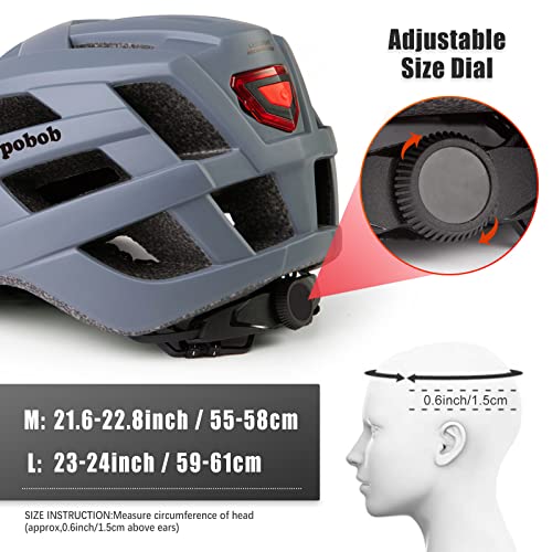 Casque de vélo pour adulte avec lumière LED - Casque de vélo pour homme et femme - Casque de VTT avec visière amovible - Casque de skateboard - Image 8