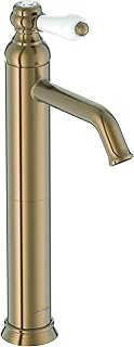 Jacob Delafon - Louise High Spout Basin Mixer Tap - Retro Design Ceramic Handle - Water Saving - 17 x 36.2 x 5.5 cm - Bronze - E24361-BCN