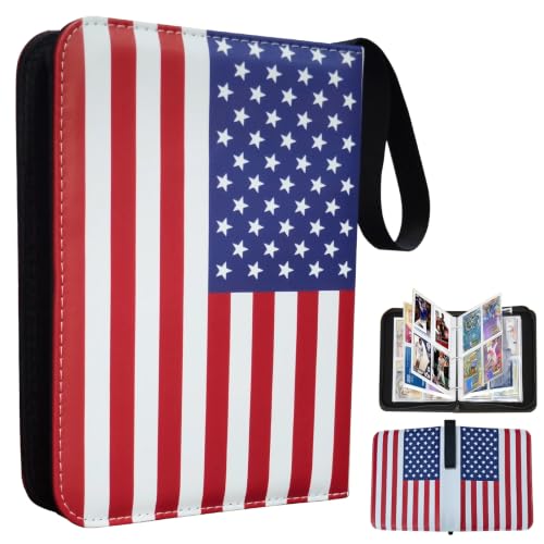 Fweel Deluxe Trading Card Binder – Premium Card Album, Collectible Card Holder, Trading Card Case & Sleeve Organizer (National flag, 4 Pocket)