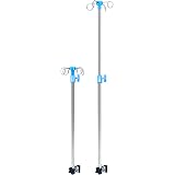 IV+Poles+for+Wheelchair+Infusion+Stands%2C+Reinforced+Stainless+Steel%2C+IV+Stand+Wheelchair+Accessory+Bracket%2C+4+Reinforced+Hooks+%26+Solid+Metal+Base%2C+Height+Adjusts+from+29.5%22+to+52.5%22