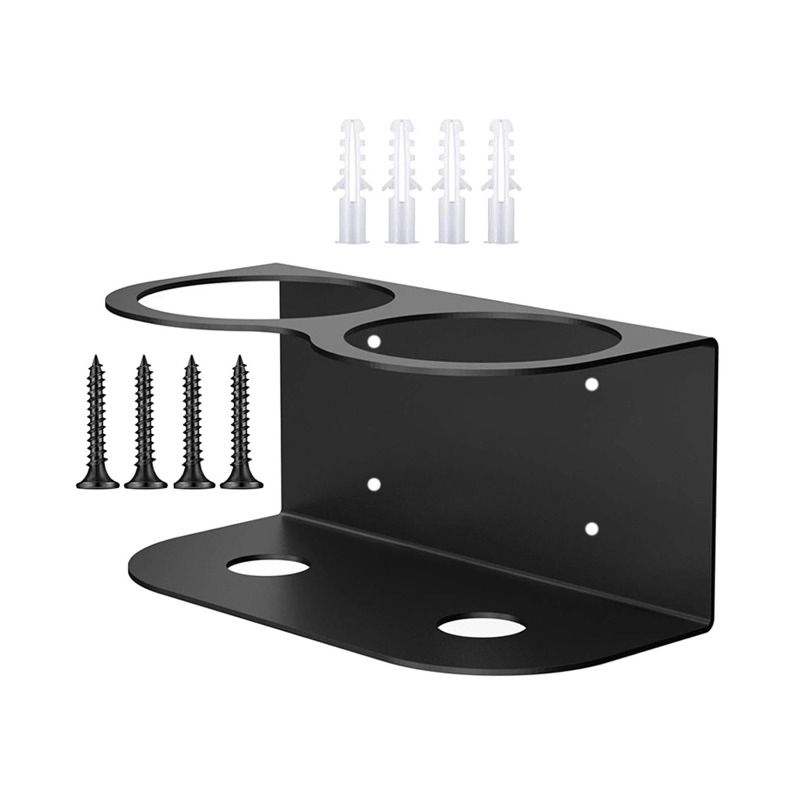 Sharplace Spray Bottle Holder Organizer, Heavy Duty Wall Mounted Storage Rack for Bathroom Workspace, Black, Double Holes