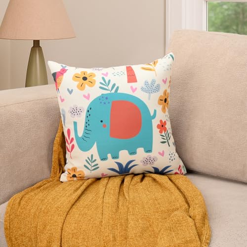 Image of Wakefit Printed Cushion Cover | 16X16 inch | Set of 5 | Multicolour Throw Pillow Covers | Machine Washable | Hello Cuties