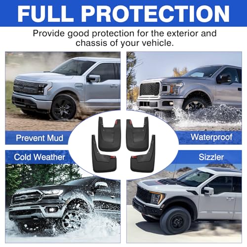 Image of Autorder Mud Flaps Splash Guards for 2019-2024 Dodge Ram 1500 with OEM Fender Flares Accessories Mudflap Fender Flares Front and Rear Mud Guard Set 4PCS (NOT Classic or TRX Models)