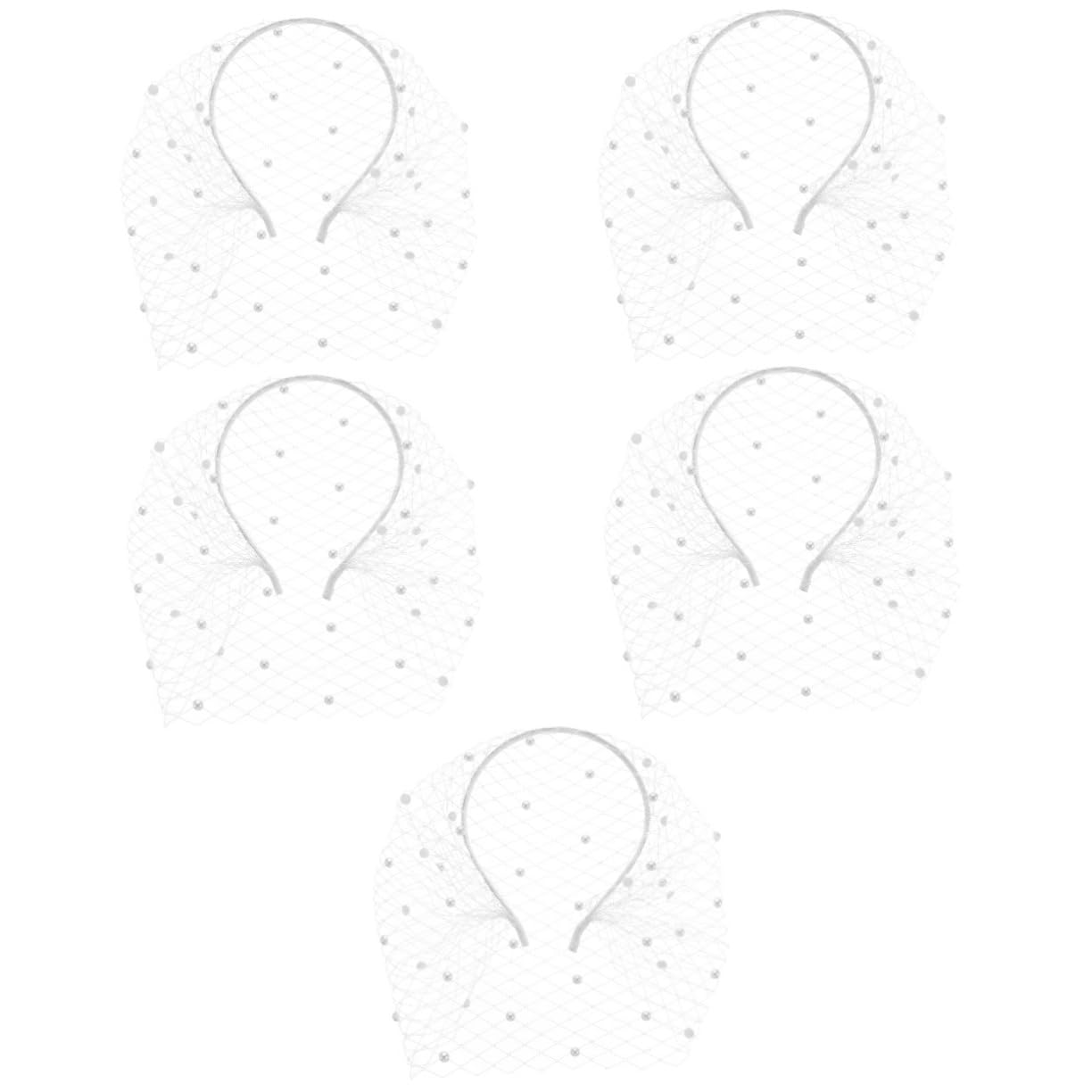 LIFKOME 5 Piezas velo de novia diademas accesorios para el cabello de baile tocado de boda para novia velo para la cara velo de niñas velo con diadema de malla diadema nupcial Metal