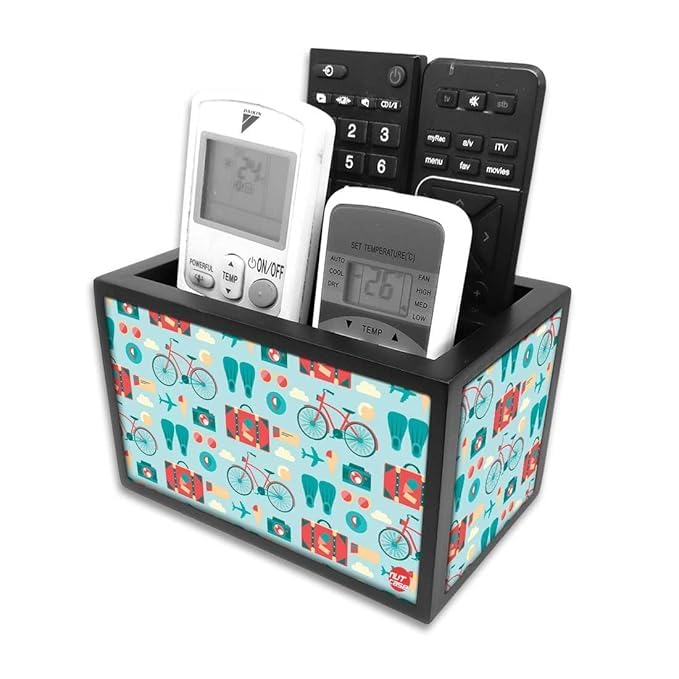Nutcase Designer Wooden Remote Control Holder Stand Organizer Caddy for TV/AC Remotes-Multipurpose Desk Organiser-6�x4�x4� 3
