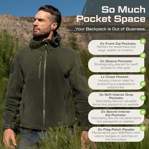 Baerskin Tactical Hoodie Jacket for Men 4.0 - Military Style Fleece Sweater for Cold, Rain, Wind or Snow3