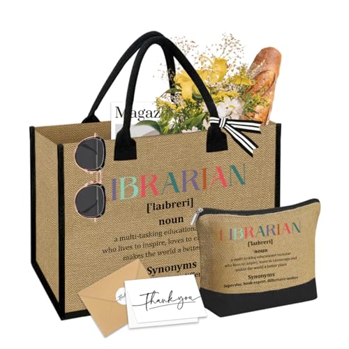 BQXS Regalos de bibliotecario para mujeres, regalos de agradecimiento para bibliotecarios, amigos, Halloween, Navidad, regalos de cumpleaños para familiares, hermanas, bibliotecarias personales, bolsa