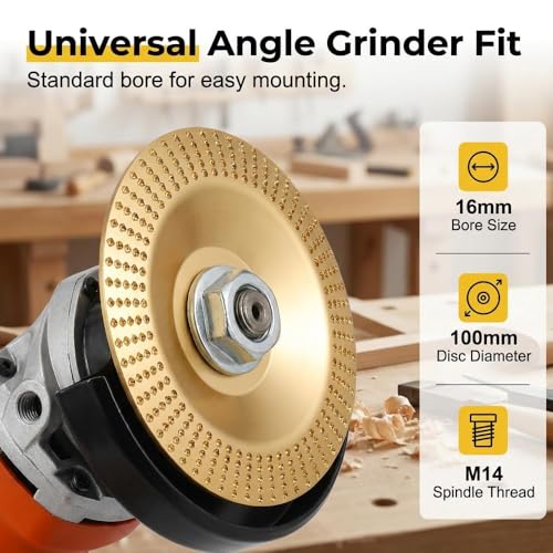 Image of 2026 New Angle Grinder Polishing Pad Tungsten Carbide Sanding Discs,Upgrade Heavy Duty Tungsten Carbide Wheel,Wood Carving Discs for 4 inch & 4-1 /2 inch Grinders Cutting Shaping Sanding.(3*Curved Surface)