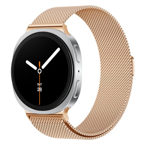 Raradev Milanaise Magnetisch Edelstahl Band Kompatibel für Samsung Galaxy Watch 8 Armband 40mm/44mm/Galaxy Watch 8 Classic 46mmAnti-Haken Mesh+Komfort Metall Loop Design Damen Herren