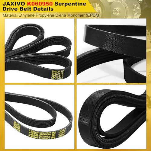 Image of 6PK2415 Serpentine Belt V-Ribbed Drive Belt for 05-09 A4 Quattro,06-16 A6,11-16 SRX,02-06 Avalanche 2500,10-17 Equinox /Terrain V6,01-07 Silverado 2500HD 3500,Replace K060950,5060950