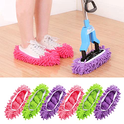 AWAVM 3 Pares (6 piezas) Fundas de Zapatillas, Calcetines Antipolvo, Fundas de Zapatillas Extraíbles y Lavables, Fundas de Zapatillas Multifuncionales, Limpieza del Suelo, Tareas Domésticas - imagen 5