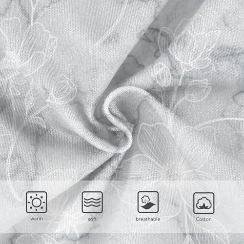 Gray White Marble Texture Floral Girls Underwear Toddlers 2t Cotton Little Girl Panties Colorful Kids Undies Briefs3