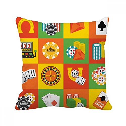 Coussin casino multicolore 40x40cm housse et insert pour décoration canapé maison DIYthinker - 2