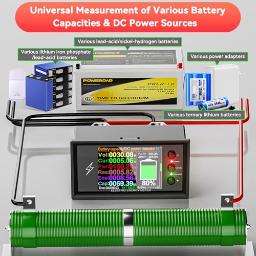 Image of 0-420V 500A DC Ammeter Voltmer, Bidirectional Ammeter LCD Display Digital Multimeter Tester, Unlimited Distance WiFi Remote Control Detection Multi-Function Bidirectional Current Detection Meter