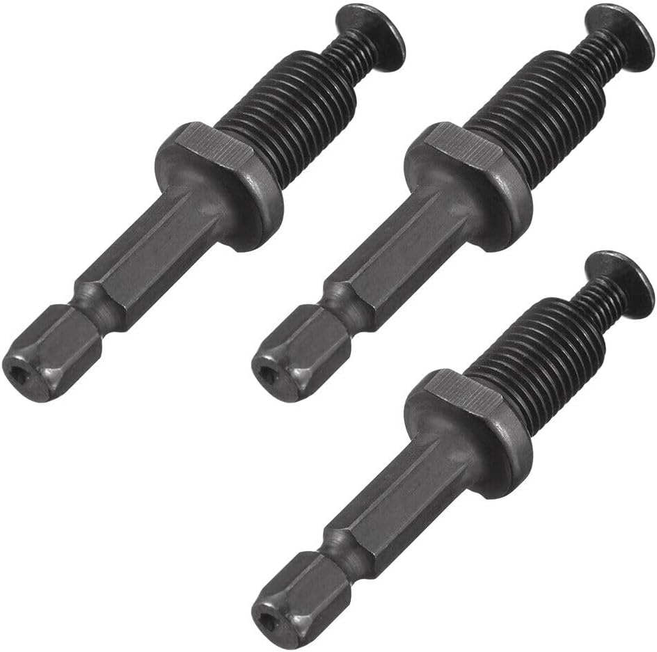 #US 3pcs Drill Chuck Adapter 3/8-24UNF Thread Keyless Drill Chuck Adapter Hex Shank