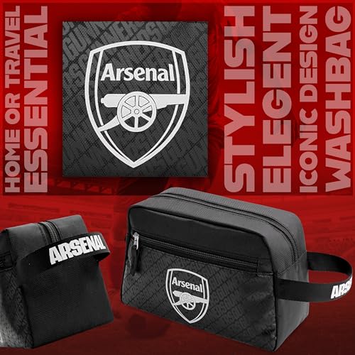 Trousse de toilette Arsenal F.C. homme suspendue noire avec poche zippée de voyage