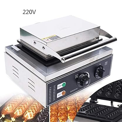 1500W Waffeleisen Kommerzielle Antihaftpfannen Waffelmaschine mit Timer, Waffelgerät Waffeln 5 Stück Waffelsticks Hot Dog-Maker Blasenwaffeleisen – Bild 4